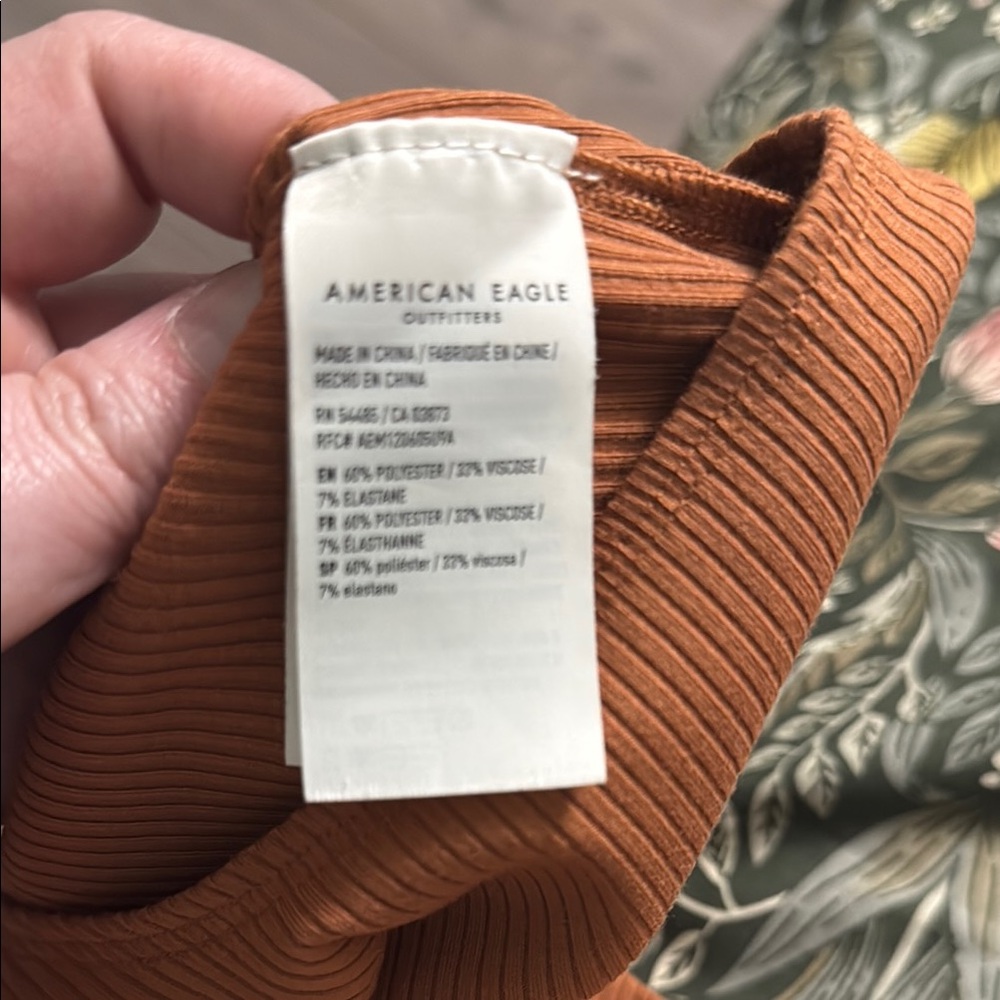 Rust Ribbed Bodysuit - Picture 4 of 4
